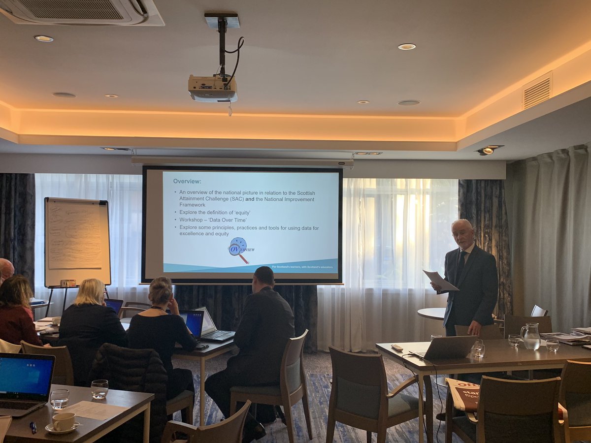 MacleodDonald's tweet photo. Day two at #ESSMC20 kicks off with double sessions from @EducationScot with our AA, John Daffurn, talking to primary staff about the use of data for improvement and NIF Advisor, @AlisonThomsonAT, with secondary staff focusing on BGE achievement of a level. https://t.co/vZBKUbx2OI
