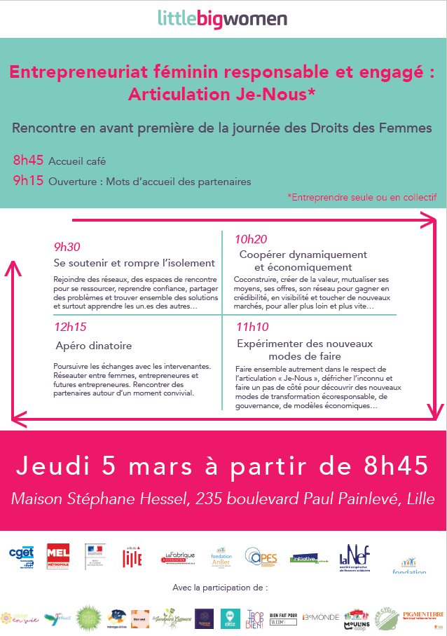 _LittleBigWomen's tweet photo. RENCONTRES LITTLE BIG WOMEN du 05 MARS (matin)

⏩⏩ Le #programme complet ci-dessous !
Et pour s'inscrire, c'est toujours ici :
https://t.co/Fv0UXaLD1C
#mel #entreprendre #engagement #meetup https://t.co/vXSaBSVueF