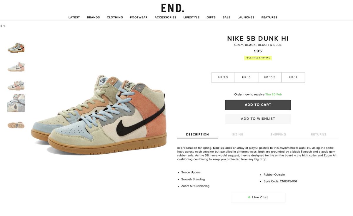 end clothing nike sb