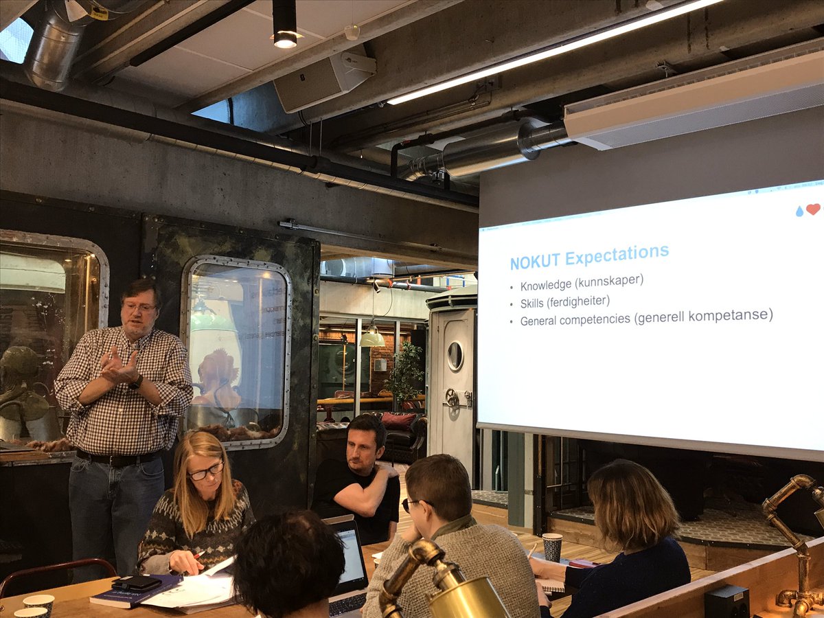 rothkopfAK's tweet photo. Interesting presentation by @grayrobe from @UiB today at the @UniStavanger pedagogy skill development course #UniPed on the concept of #constructive #alignment: how to open up the #curriculum from traditional linear #assessment &amp; focus on realizing #intended #learning #outcomes. https://t.co/pAnMlaLWyt