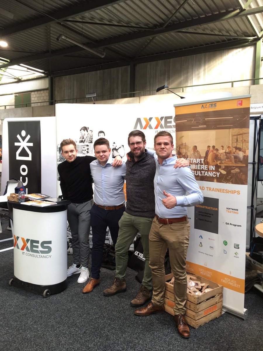 Axxes_IT's tweet photo. Klaar om al dat jong IT geweld van @ThomasMoreBE Geel te ontmoeten! #jobbeurs #thomasmore #letsmeethere https://t.co/DULmYsDbjE