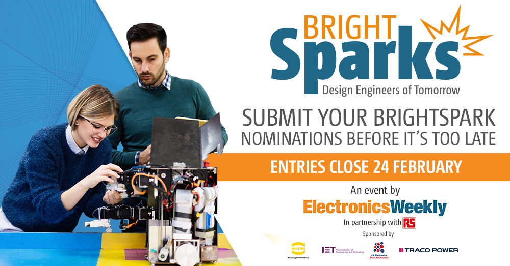 ElectronicsNews's tweet photo. We’re searching for UK’s most entrepreneurial & exceptionally talented young electronics engineers. If you believe you have what takes to be the next #BrightSpark or know someone that does, enter now at https://t.co/NoMU5f413F. before 24 Feb! #youngtalent #electronicsengineer https://t.co/9yWUZ2OJ4y