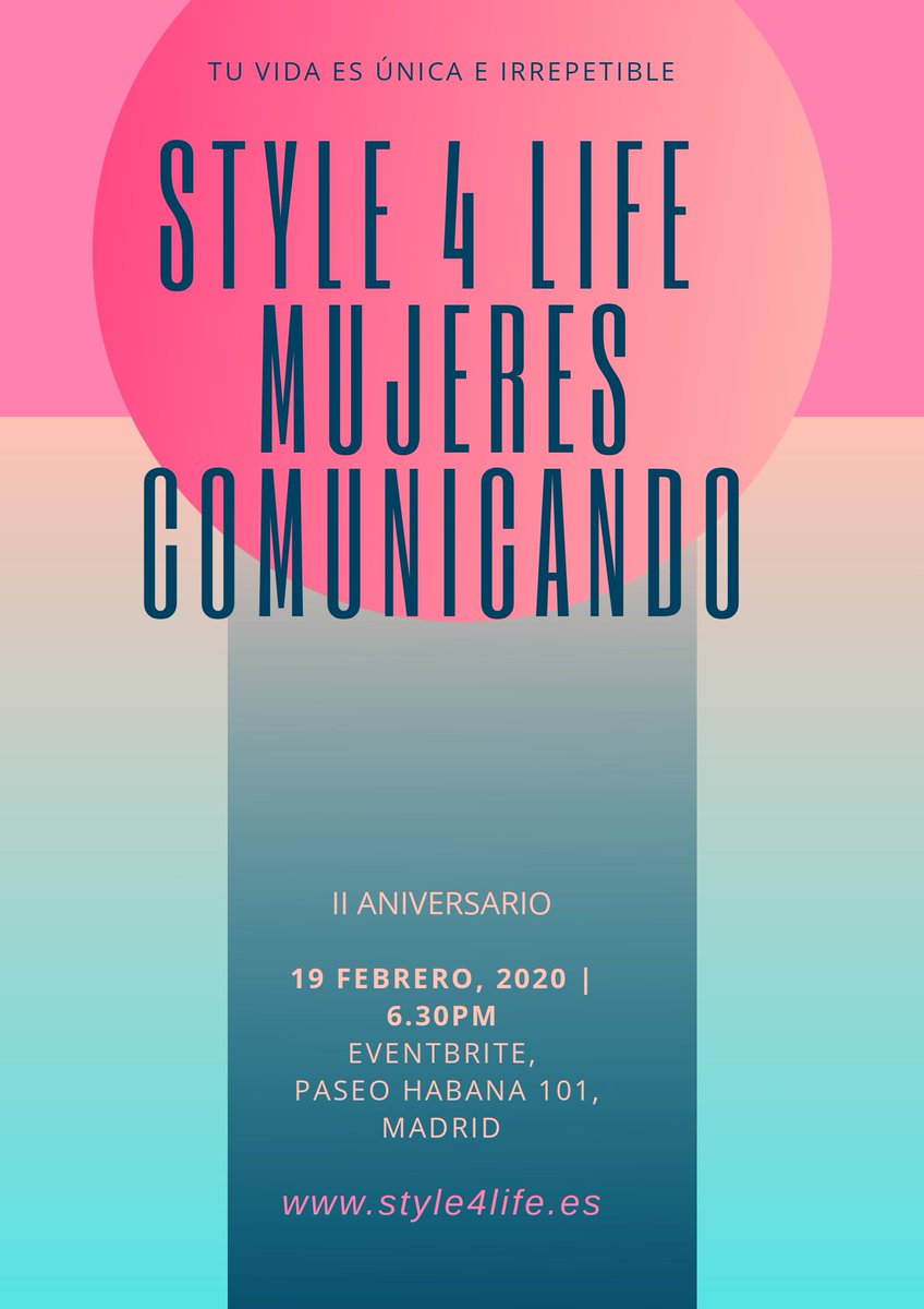 Style4Life_Ib's tweet photo. Hoy a las 7pm #MujeresComunicando 🎤
La comunicación contada por #mujeres
Por #STYLE4Life Fiesta de #Aniversario
Con @silviapsytel
@SilviaSegoviaP
#beatricepieper y @bodegasfaustino
@Hidro_Valhalla
@HTVMadrid y @RaiaDiplomatica te esperamos con tu registro en @EventbriteES https://t.co/owlyeMlmTD