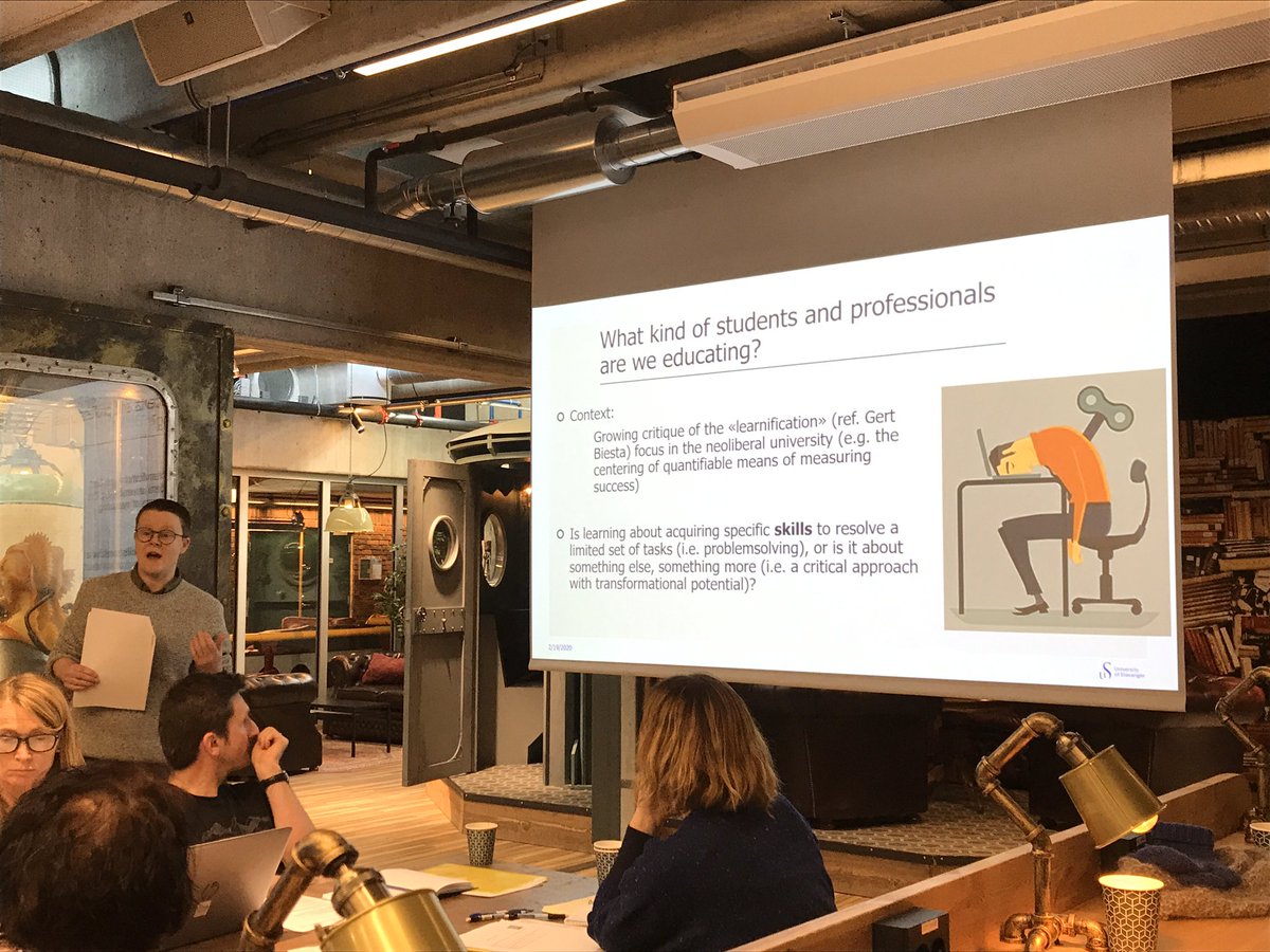 rothkopfAK's tweet photo. Are #power #structures acknowledged and how do they affect what kind of #student we #educate? , asks @elengebretsen in her #presentation at the @UniStavanger #pedagogy skill #development course #UniPed. Let’s think about about the “dannelse” in “utdannelse”! https://t.co/GGKAT7rkdQ