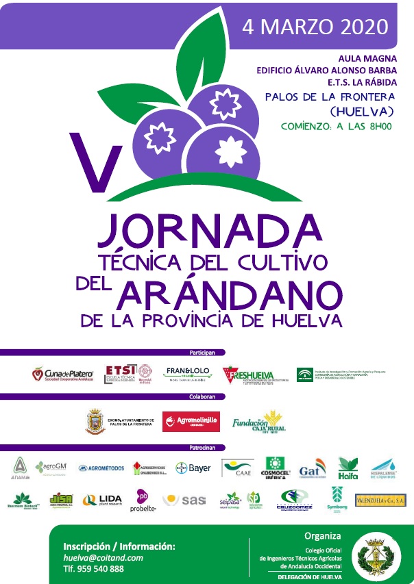 edit_agricola's tweet photo. 👨‍🌾 Jornada Técnica del #Cultivo del #Arándano en Huelva 📆 Será el 4 de marzo y está organizada por la Delegación de Huelva del @coitand ▶️ Consulta el programa en ➡ https://t.co/QuEI6xHiMh | #Agricultura @seipasa @Probelte @caaecert @Agromolinillo @adama_espana @agrometodos https://t.co/p662DeOUue