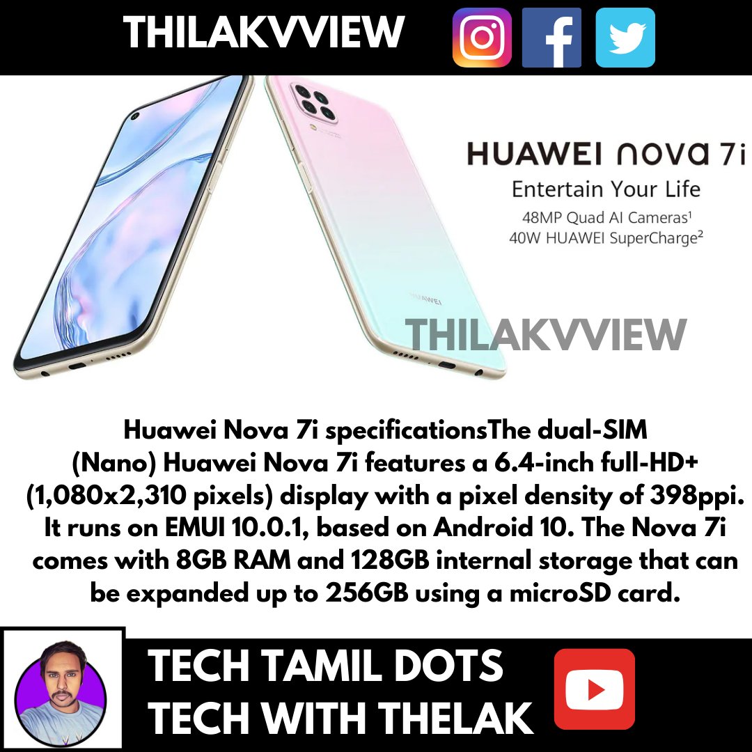 ThilakVView's tweet photo. Follow @thilakvview

#upcomingphones #android #tamiltech #thilakvview #technology #tech #techtamil #youtuber #youtube
#androidtricks  #huawei #huaweinova7i https://t.co/sIAiKXkzlv