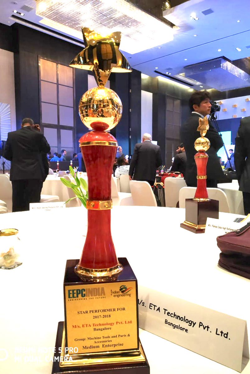 etatechnologyin's tweet photo. Received Star Performer 2017-2018 Trophy from Governor of Telangana @DrTamilisaiGuv in the Machine Tools &amp; Parts and Accessories Group (Medium Enterprise) organised by @eepcindia

#EEPCINDIA #MediumEnterprises #SME 
@indianengineer4 @TelanganaCMO https://t.co/3b1zfxMHLA