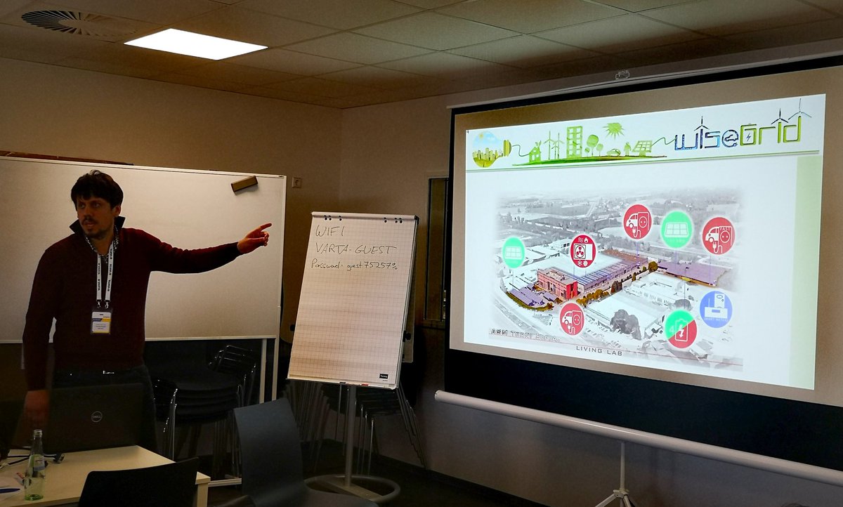 WiseGRID_H2020's tweet photo. Local #DSO in Terni (Italy) @AsmTerni gives overview of their #wisegrid #demonstration activities that create an #ecosysten exploiting different #flexibility #resources like #batteries, #EVs, #demandresponse https://t.co/u9xnF3jsy7