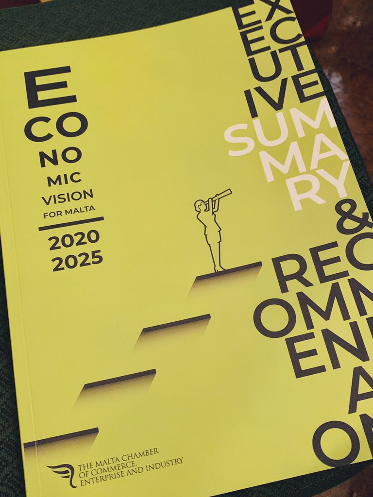 KurtFarrugia's tweet photo. The @MaltaChamber #economic vision 2020-2025 is an excellent blueprint which builds on the good that has been achieved, sheds light on what needs realigning. @maltaenterprise aligned with principles for sustainable growth that takes into account #environment and #social aspects. https://t.co/prwCh5RHuI