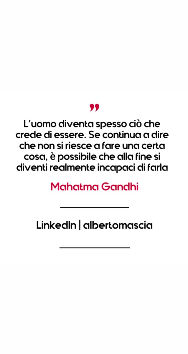 MasciaAlberto's tweet photo. #quotesoftheday #citazione #MahatmaGandhi #learningisfun #follow #socialmedia #NeverGiveUp https://t.co/au1vysndWO