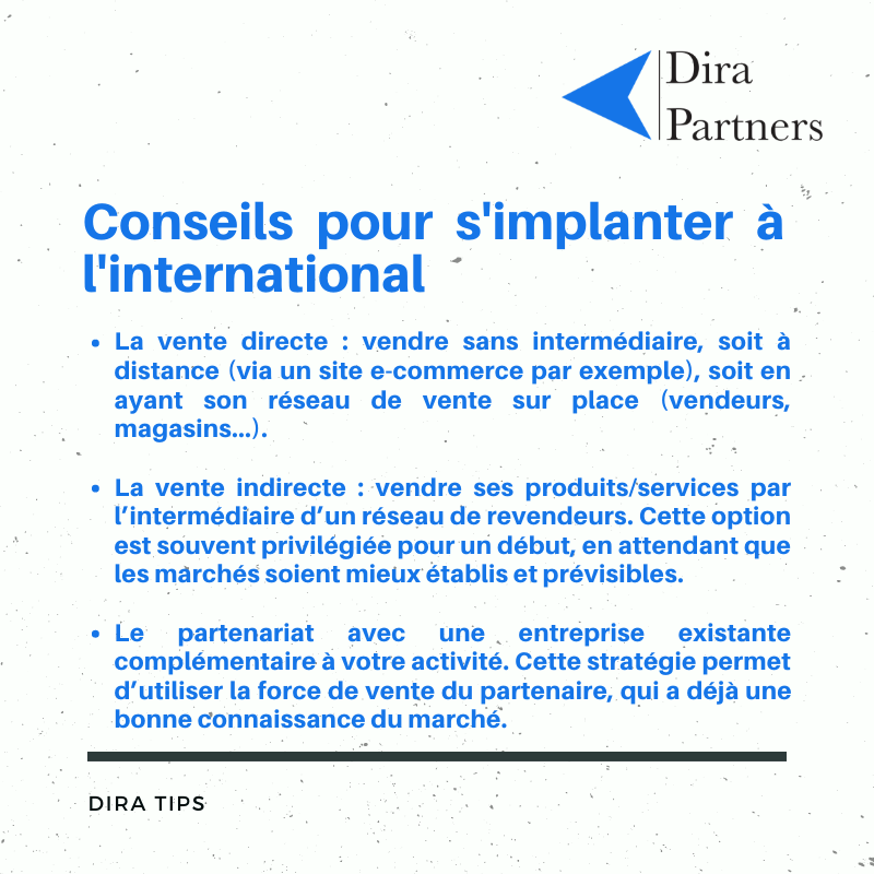 DiraPartners's tweet photo. #DiraTips | Grâce à Internet, aux téléphones et aux divers systèmes de paiement, il est désormais possible de s'internationaliser. Mais ca ne s'improvise pas !
Dira Partners vous accompagne dans votre réflexion afin que vous fassiez les choix compatibles avec votre offre. https://t.co/eddzPsFksn
