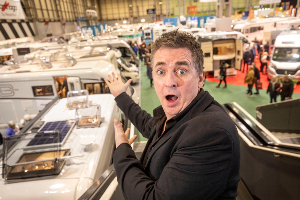 CaravanCampShow's tweet photo. Away we go! Day two of the Caravan, Camping &amp; Motorhome Show 2020 is here.

Come of down and join us for an amazing, fun-filled day out for all the family... tickets are available on the door, or online.

 We'll see you all soon!

https://t.co/mMJlziH1PY https://t.co/JLJrUEnDye
