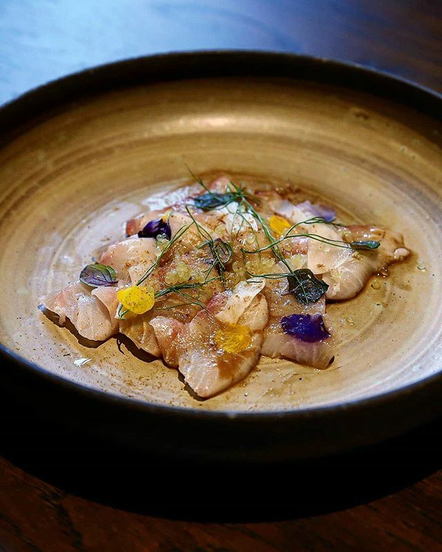 Kingfish Carpaccio @gogyo.fitzroy // Kingfish, fennel pickle, finger lime, with a lingering sansho pepper sauce
.
.
.
.
. #invite #eatstagram #foodie #melbourneeats #eattheworld #foodtography #hautecuisines #foodlife #melbournefoodies #vscofoodie #melbou… ift.tt/2vLr93g