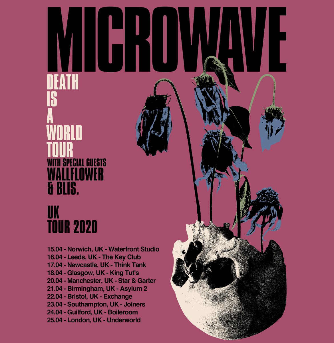 ukwallflower's tweet photo. Very excited to announce that we will be touring with some of our favourite bands this April. Come see us support our friends @microwaveatl, also sharing the stage with a band we've been waiting to come to the UK for a while @blisatl
See you at a show, more news coming soon 🌸 https://t.co/huTAv4ODuY