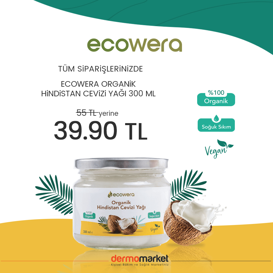 Dermomarket.com'dan 1 adet ürün satın alımınızda Ecowera Organik Hindistan Cevizi Yağı 55₺ yerine sadece 39,90₺! Fırsatı kaçırma!⠀
⠀
dermomarket.com/ecowera-organi…
⠀
#dermomarket #ecowera #hindistanceviziyağı #organikkozmetik #dermokozmetik #kozmetik #ciltbakımı