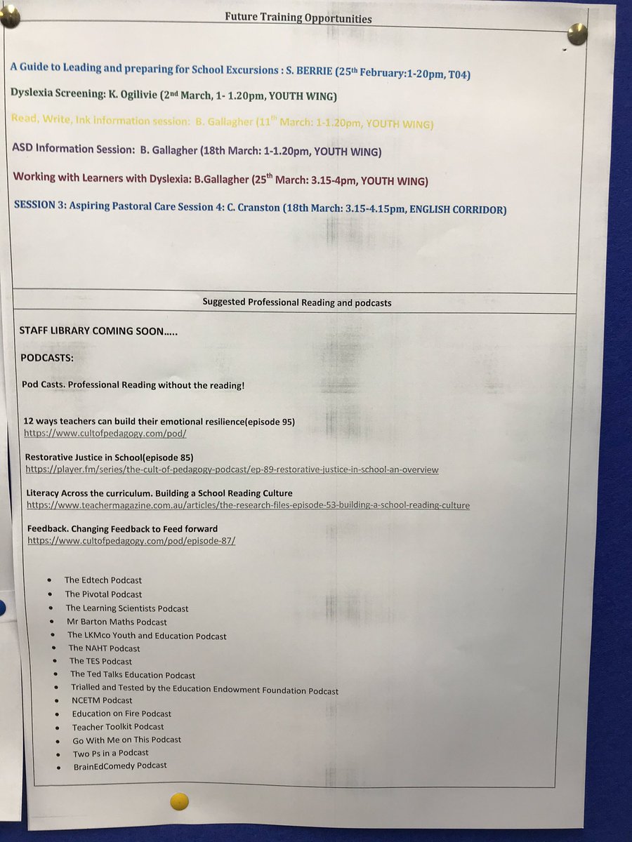 KSSLT1's tweet photo. @KnightswoodSec CLPL update for staff. Please come and join this week’s sessions or help yourself to @KsSchoolLibrary selections from our librarian Silvia #silviasuggests https://t.co/mu7mWXAwE4