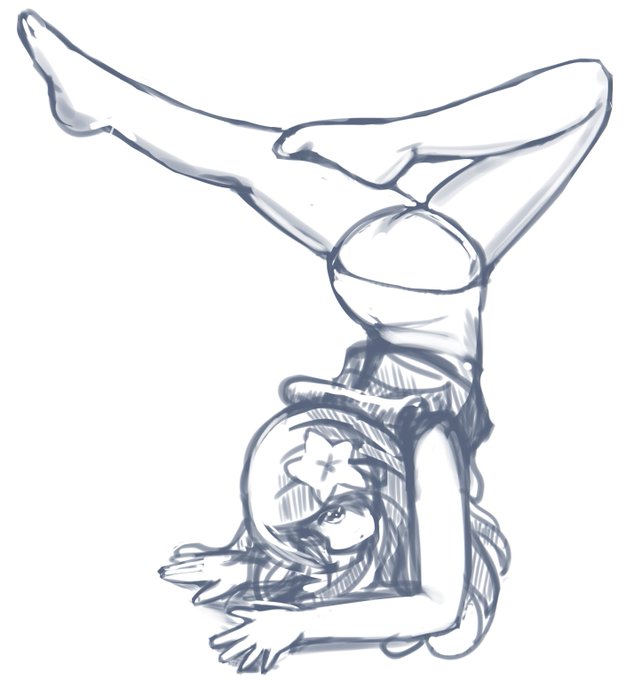 今日の+1投稿～ポース練習落書きまたローちゃん 