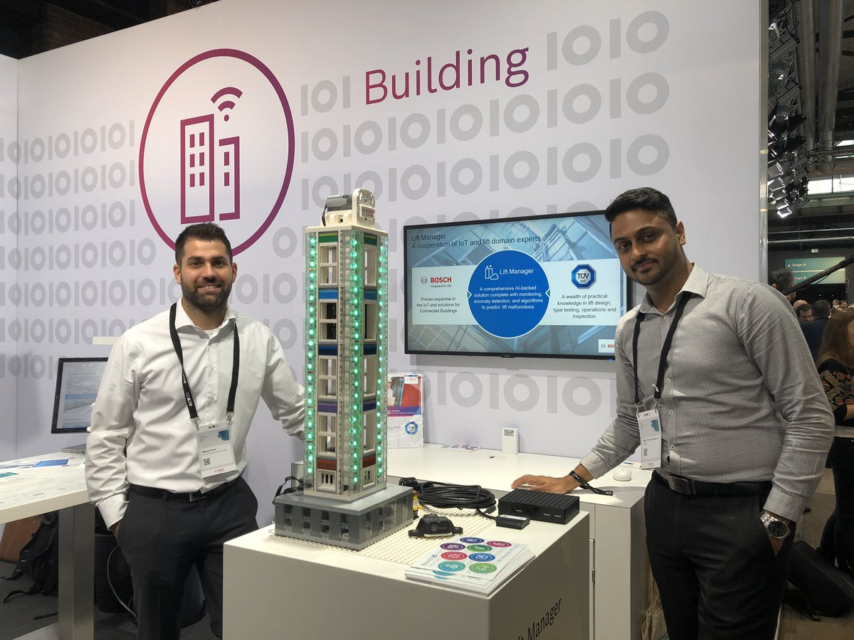 oooohhhmmy's tweet photo. At #BCW20 we present the #LiftManager, a cooperation between @TUVSUD and @Bosch_IO, to monitor the operating conditions and proactively maintain lifts.
One building block in our #ConnectedBuilding services. https://t.co/0PCTruonpu