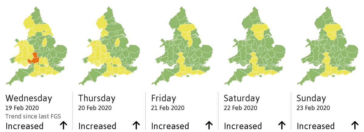 FloodForecast's tweet photo. The overall flood risk is MEDIUM. Significant flooding impacts continuing along the Rivers Severn, Avon and Wye today. Spells of rain this week mean further significant flooding impacts are possible. See end of FGS for 6-10 day forecast.
https://t.co/8BDNluUtSi https://t.co/L10mRpRwBQ