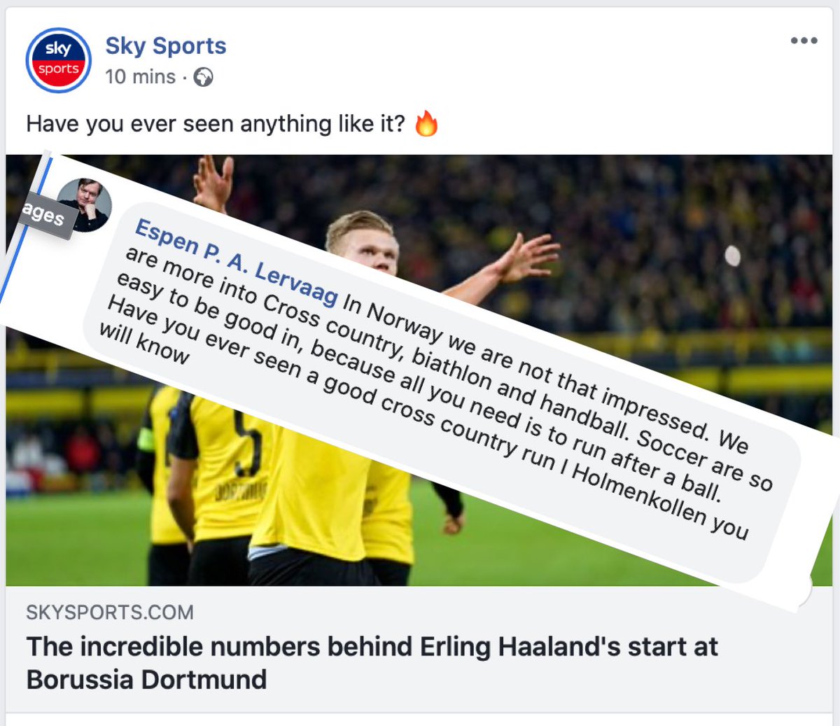 EspenPALervaag's tweet photo. Grei kok i kommentarfeltet til Sky sports nå. https://t.co/R0YDzikPDO