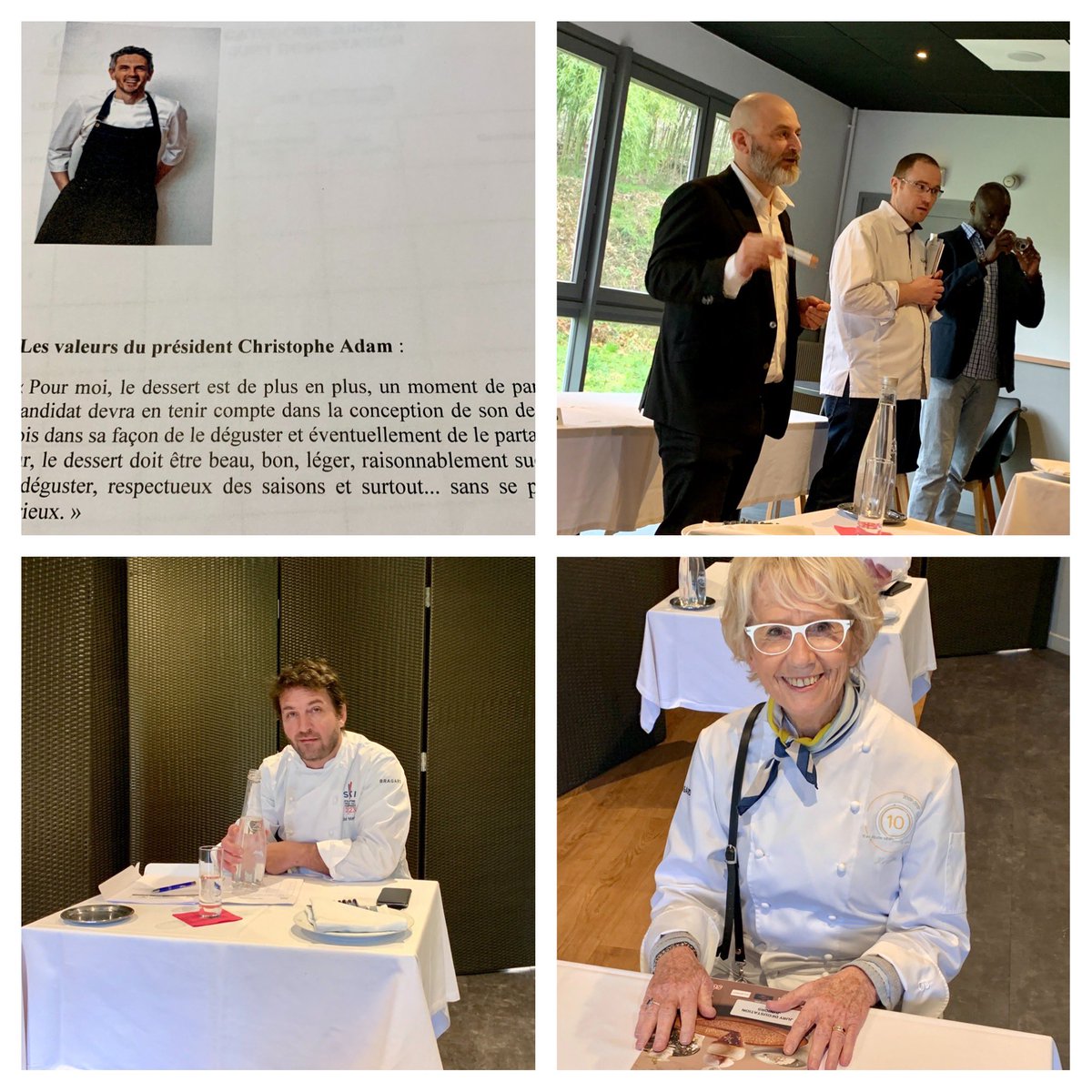 mercotte's tweet photo. C’est parti pour le jury dégustation #championnatdefrancedudessert #gourmandise #lefontanil #junior #jeanpatrickblin #lesucre #elleetvire #patrickchevallot #cedricpernot https://t.co/cShURX0Rm7