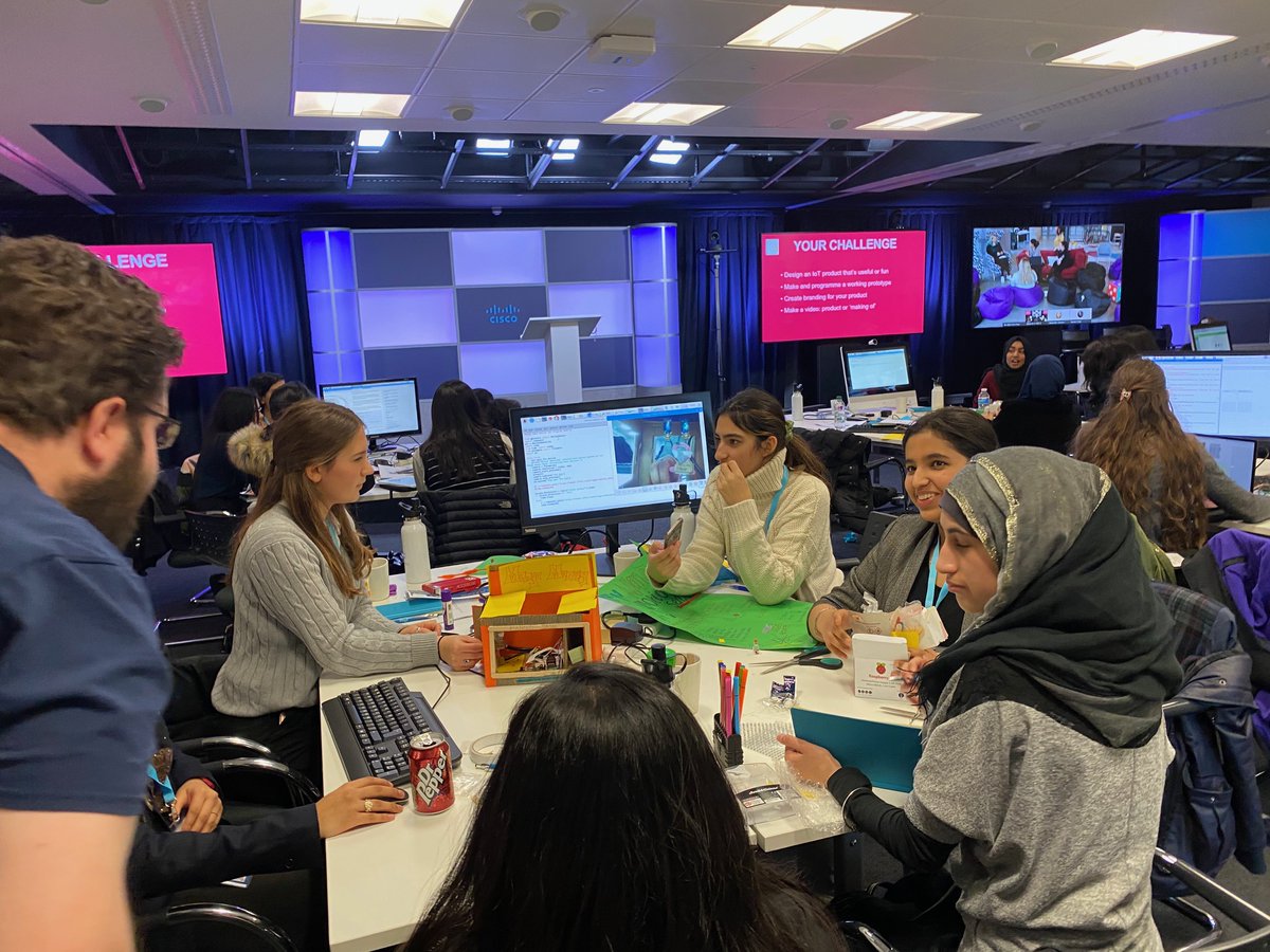 CiscoPathways's tweet photo. Student Takeover at #CiscoPathways, coding and marketing our intruder alert project!!! Having fun at #workexperience 👩💻 ⌨️ https://t.co/8Qub61xHpC