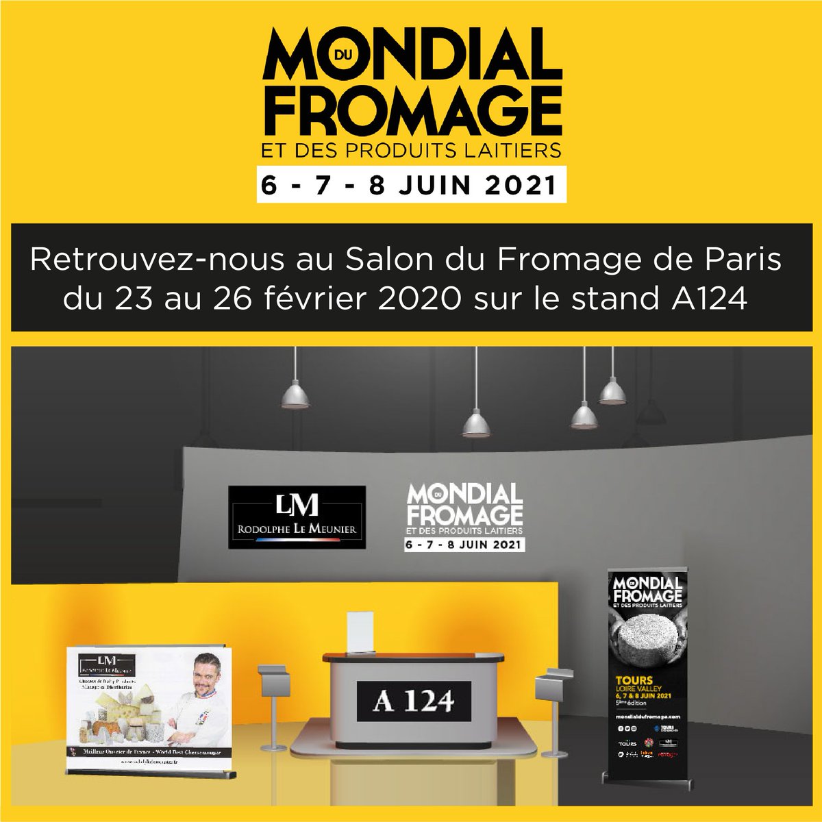 Le Mondial du fromage de Tours participe pour la 1ère fois avec Rodolphe Le Meunier, notre conseiller expert, au Salon du Fromage de Paris du 23 au 26 février. 

Venez nous rendre visite sur le stand A124 (Pavillon 7.3 - Paris expo Porte de Versailles) 
👉mondialdufromage.com
