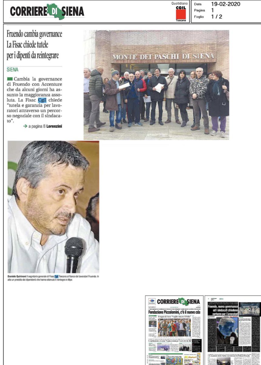 FisacToscana's tweet photo. Sulla stampa toscana di oggi: #Fruendo ⁦@cgiltoscana⁩ ⁦@fisac_cgil⁩ ⁦@Fisac_Mps⁩ ⁦@FisacFruendo⁩ ⁦@Atriiide⁩ ⁦@Federiko_Teramo⁩ https://t.co/qca9Nisqza