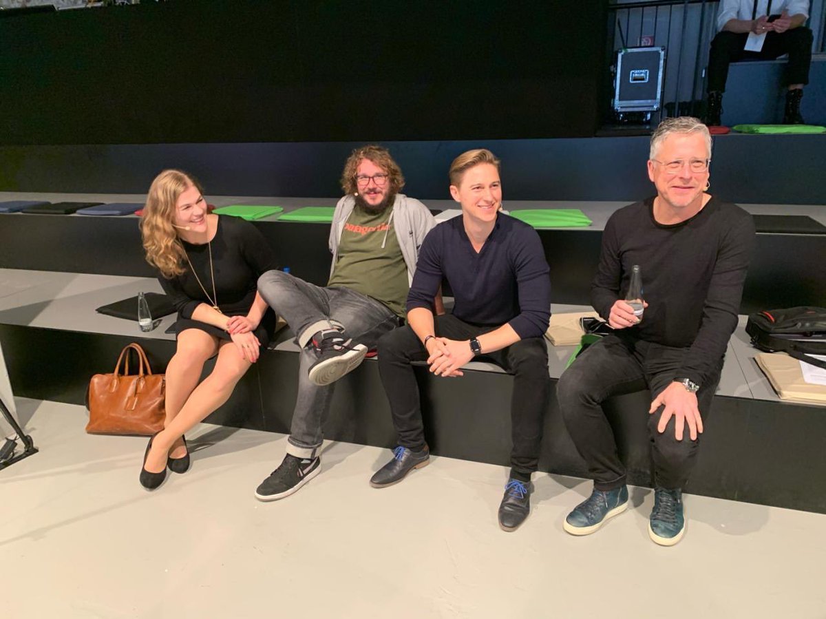 Waiting to go on stage with the amazing <a href="/bheinric/">Bernd</a> , <a href="/Playrough/">Christoph Bornschein</a> and <a href="/AJFK2022/">Andreas Kunze</a> at #bcw20