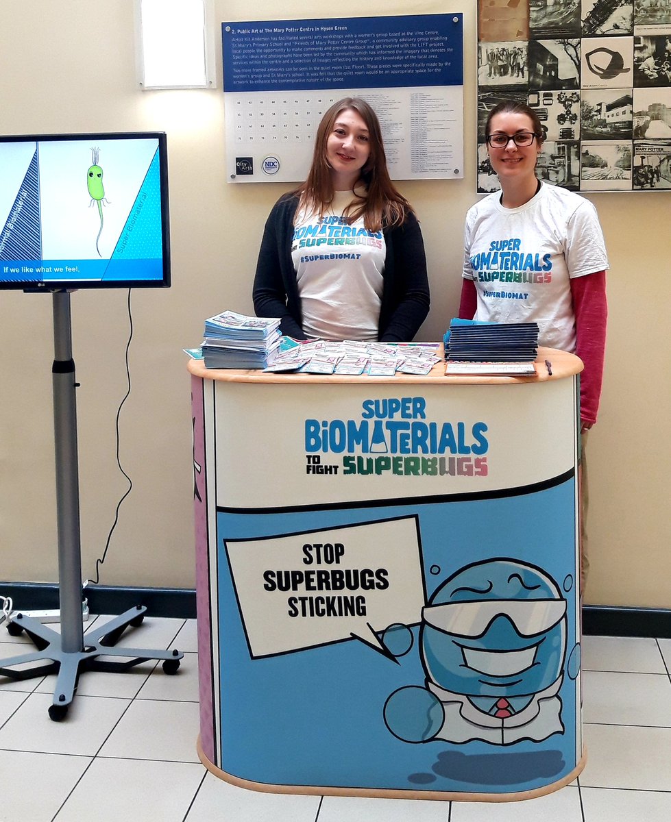 AMHTGroup's tweet image. Come and talk to our scientists from @UniofNottingham about our super biomaterials 🔬 and how we can use them to fight Superbugs 🦠 at Hyson Green Library for @NottsFOSAC #CuriousNotts