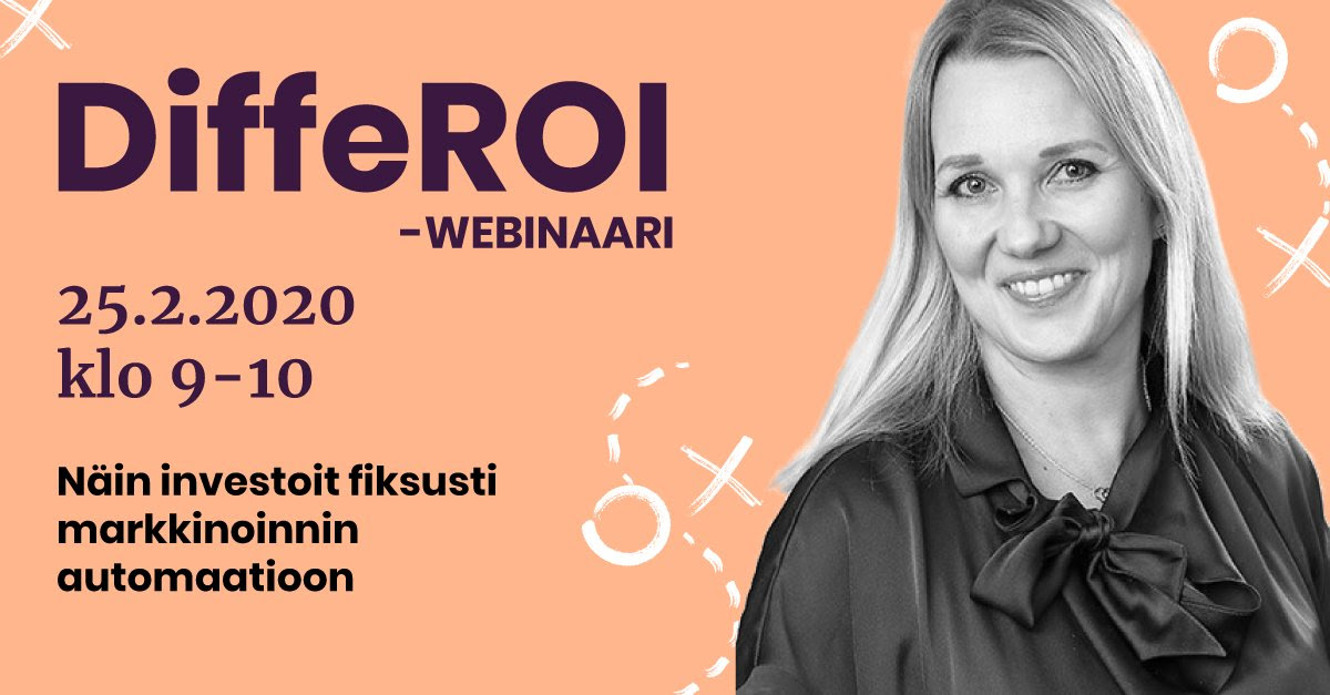 Onko tavoitteenasi B2B-markkinoinnin tehostaminen? 
Apsiksen maajohtaja Minna Laurila jakaa vinkkinsä markkinoinnin automaatioon sisältökumppanimme <a href="/DifferoFi/">Differo</a> järjestämässä webinaarissa. Lue lisää ja ilmoittaudu mukaan: bit.ly/2SMXi2u 
#markkinoinninautomaatio