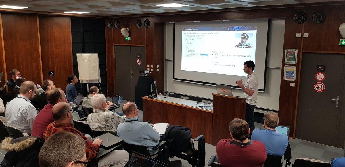 ccin2p3's tweet photo. Le réseau des Informaticiens de l'IN2P3 et de l'Irfu (RI3) propose aujourd'hui au #CCIN2P3, une journée thématique sur Kubernetes et l'orchestration de conteneurs ! #Kubernetes #k8s #Docker #Mesh #Istio #operator #LSST #Qserv #Singularity https://t.co/PyQb6bCkdI