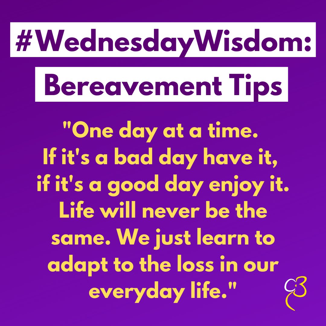 We're here to listen, whatever type of day you're having 💜

📞 0808 808 1677
💻 cruse.org.uk/get-help  

Thank you to misstia for this week's #WednesdayWisdom