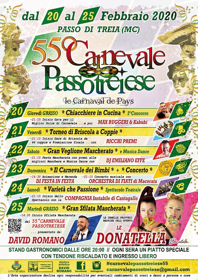 #TREIA - Dal 20 al 25 Febbraio 55° #carnevale #carnevale2020  Passotreiese. #bambini #famiglia  Info : facebook.com/carnevalepasso…