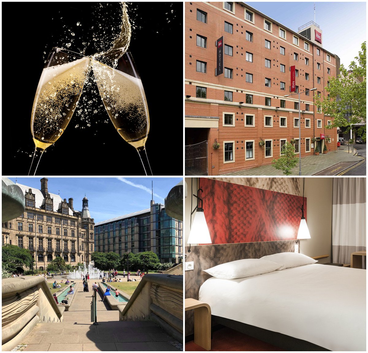 NEW - Fizzy Fridays in Sheffield from £79 per double/twin room🥂
Includes:
🛏Overnight stay at the Ibis Hotel - Sheffield
🍾Bottle of Prosecco brought to your room on arrival
🍳Traditional cooked breakfast in the morning

Book today bit.ly/328ahji

#visitsheffield