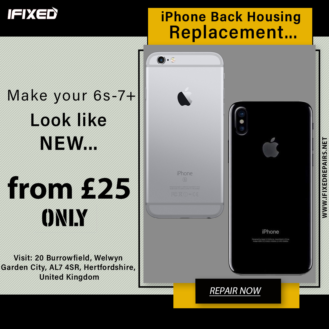 iPhone Back Housing Replacement service available at iFixed! Make your 6s-7+; Look like new. From £25 only! Repair now! Log on to ifixedrepairs.net for more information. Contact us -017-077-07273⠀ #ifixedrepairs #phonerepair #iPhone6 #BackHousingReplacement #iPhone7Plus