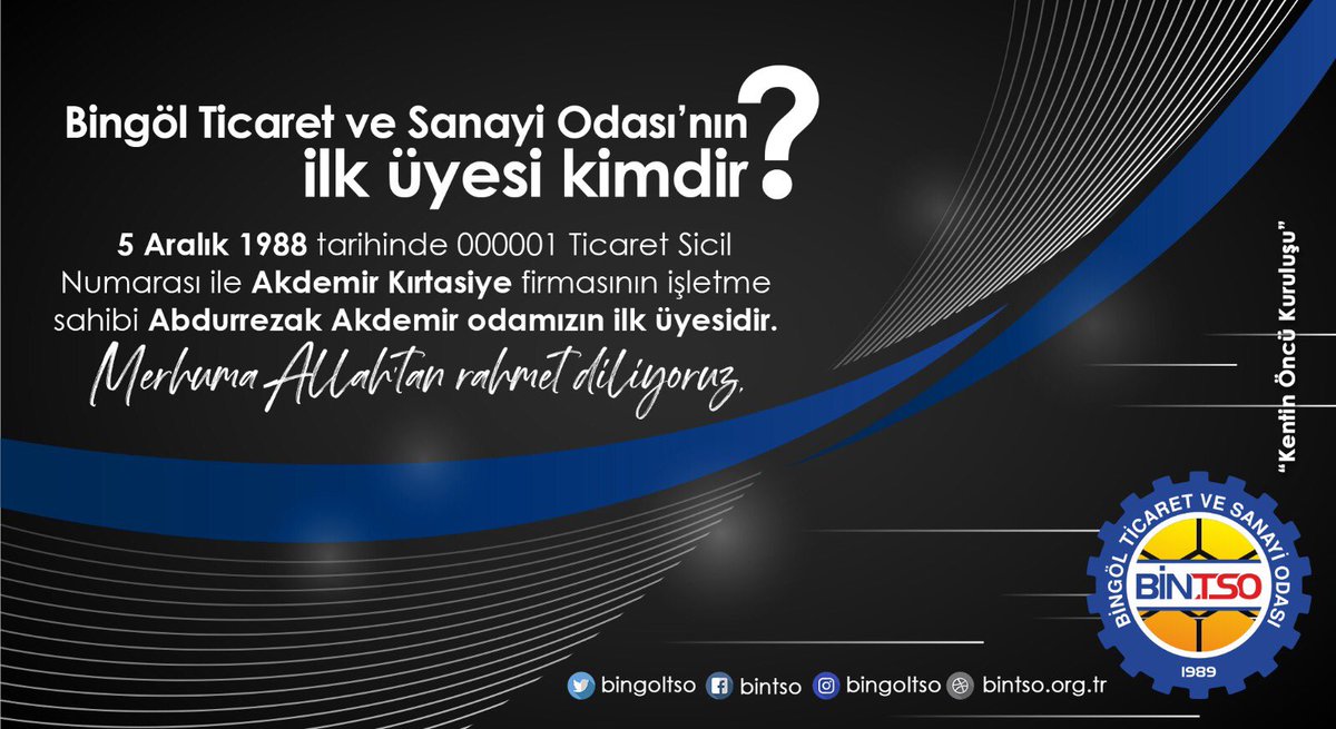 bingoltso's tweet photo. 5 Aralık 1988 tarihinde odamızın ilk üyesi olan Abdurrezak Akdemir’e Allah’tan rahmet diliyoruz.
#bintso https://t.co/Nx38aZEYEi