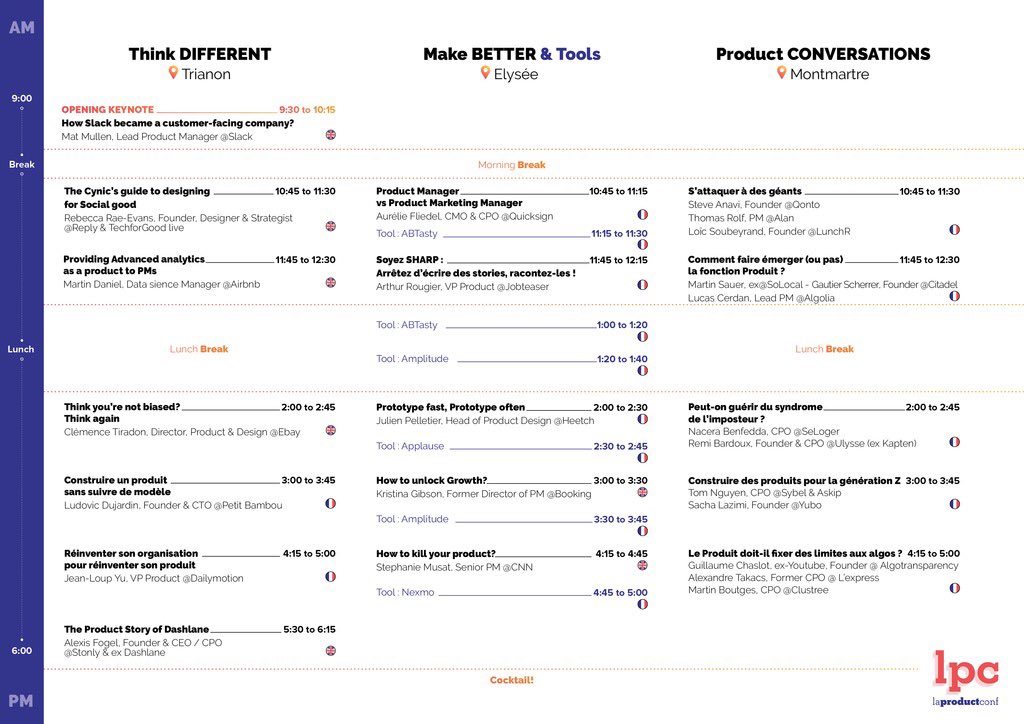 Voilà le programme de La Product Conf à Paris le 4 juin 2020 🤩 ! laproductconf.com/lpc-2020/ #productpeople #lpc2020 #productmanagement