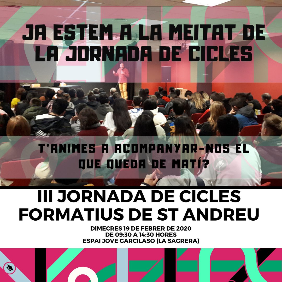 EJGarcilaso's tweet photo. Ja estem a la meitat de la III Jornada de #Cicles #Formatius que ha organitzat el @pijsantandreu per la campanya #informat dels @PIJdeBarcelona
@bcn_joventut https://t.co/W9fadoZkxl
