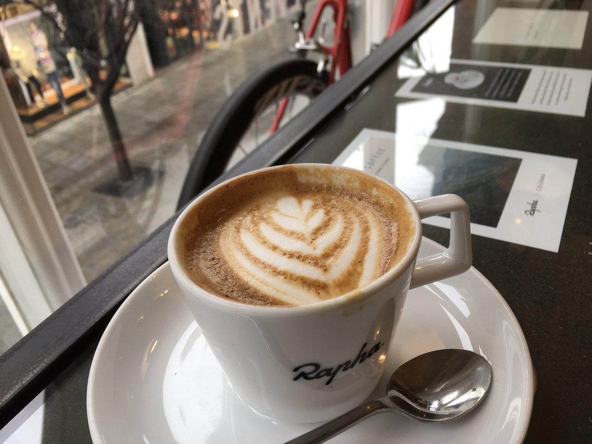 AdamOrbitUK's tweet photo. The best Flatwhite in Manchester! @rapha @KingStreetMCR.  On the doorstep for our customers in 55 King Street and 1 St Ann Street. https://t.co/3Eohg7EH82