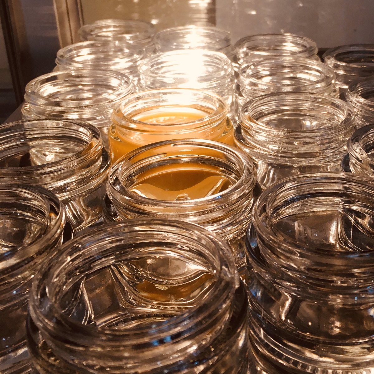 Days like today I want to be in the glass warming cabinet too! #handpour #warmjars #smallbatch #newproduct #balmydays #organic #natural #vegan