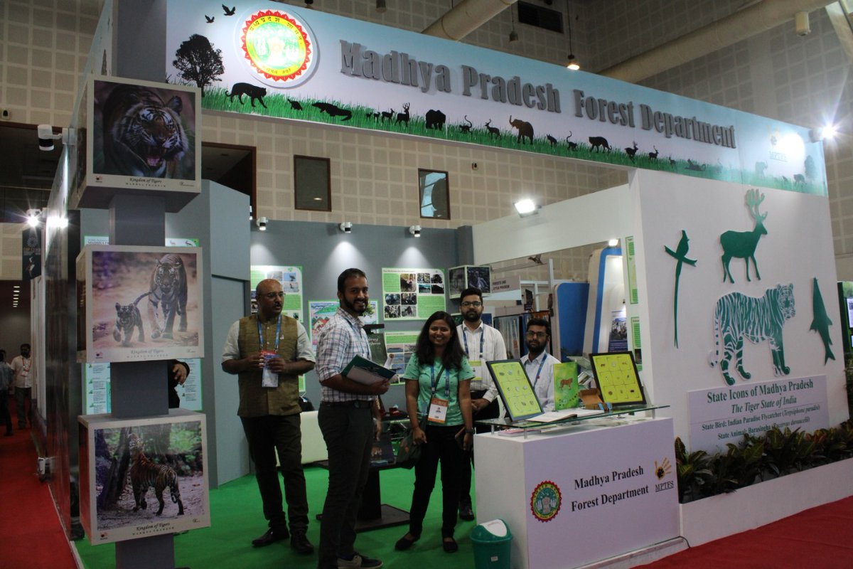 Here’s a glimpse of the stalls of the Forest Departments of Gujarat, Maharashtra, Madhya Pradesh &amp; Andhra Pradesh exhibited at #CMSCOP13, Gandhinagar, Gujarat, along with the highlights of the #WildlifeConservation measures adopted by the states.