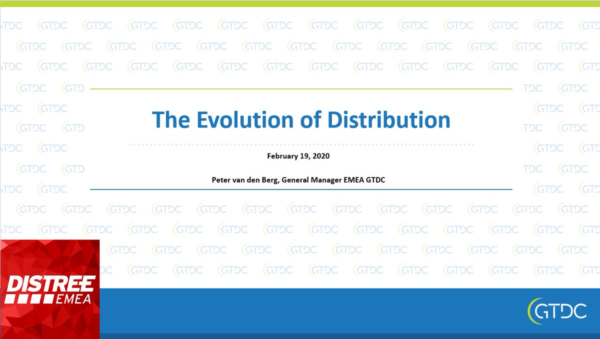 GTDC_org's tweet photo. We're at @DISTREE_EMEA where GTDC General Manager EMEA Peter van den Berg talks about the evolution of distribution #distree #distribution https://t.co/QwVXuH23cK