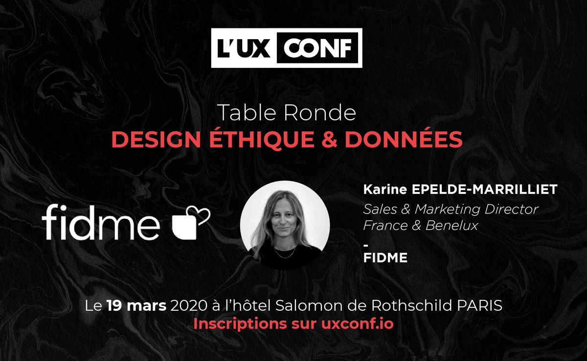 UX-Republic est fier d'accueillir Karine Epeldé-Marrilliet de Fidme  pour la table ronde design éthique et données à l'UX-Conf 2020 le 19 mars. #uxconf #ethique #ux #SaveTheDate