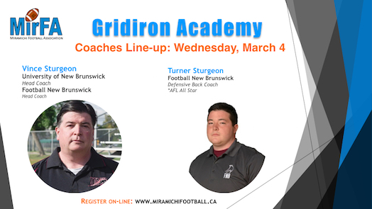 MIRFAFootball's tweet photo. MirFA is expanding our coaching lineup for the Academy. We are excited to announce University New Brunswick and Football New Brunswick coaches are visiting our academy for the day on Wednesday March 4. https://t.co/r8P0ZQ9MEp