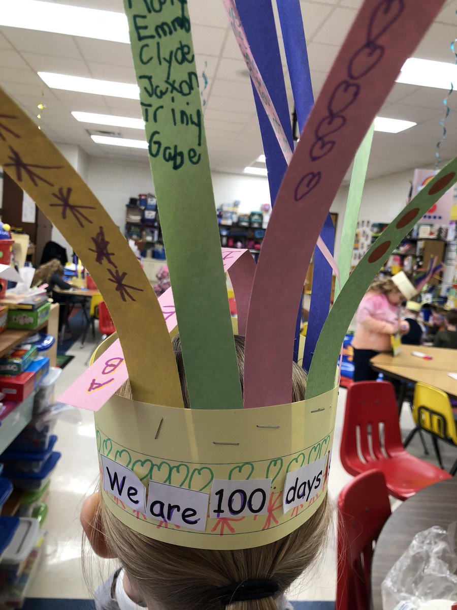 MrsGsK1's tweet photo. Our bulbs bloomed on the 100th day of school. Students created ten groups of ten things they’ve learned (numbers, letters, sight words, shapes, etc.) to make their celebratory crowns and show how our brains have blossomed too! #proudpetspatriots @wallaceteaching https://t.co/tibS3vd6ZW