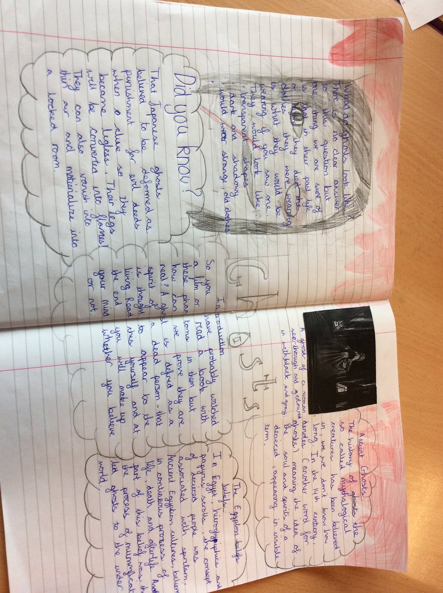 StokeHeathPS's tweet photo. Really proud of our supernatural reports in year 6. #doublespread https://t.co/0yj9q4YORX