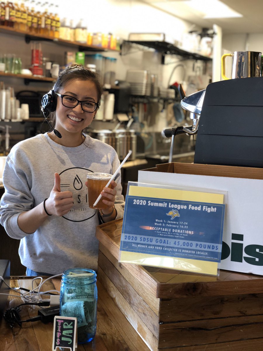 Stop into Kool Beans with a non-perishable food item for The Food Fight and receive a FREE size upgrade on any drink!🙌🏼☕️ What’s better than free coffee and helping the Brookings community!?