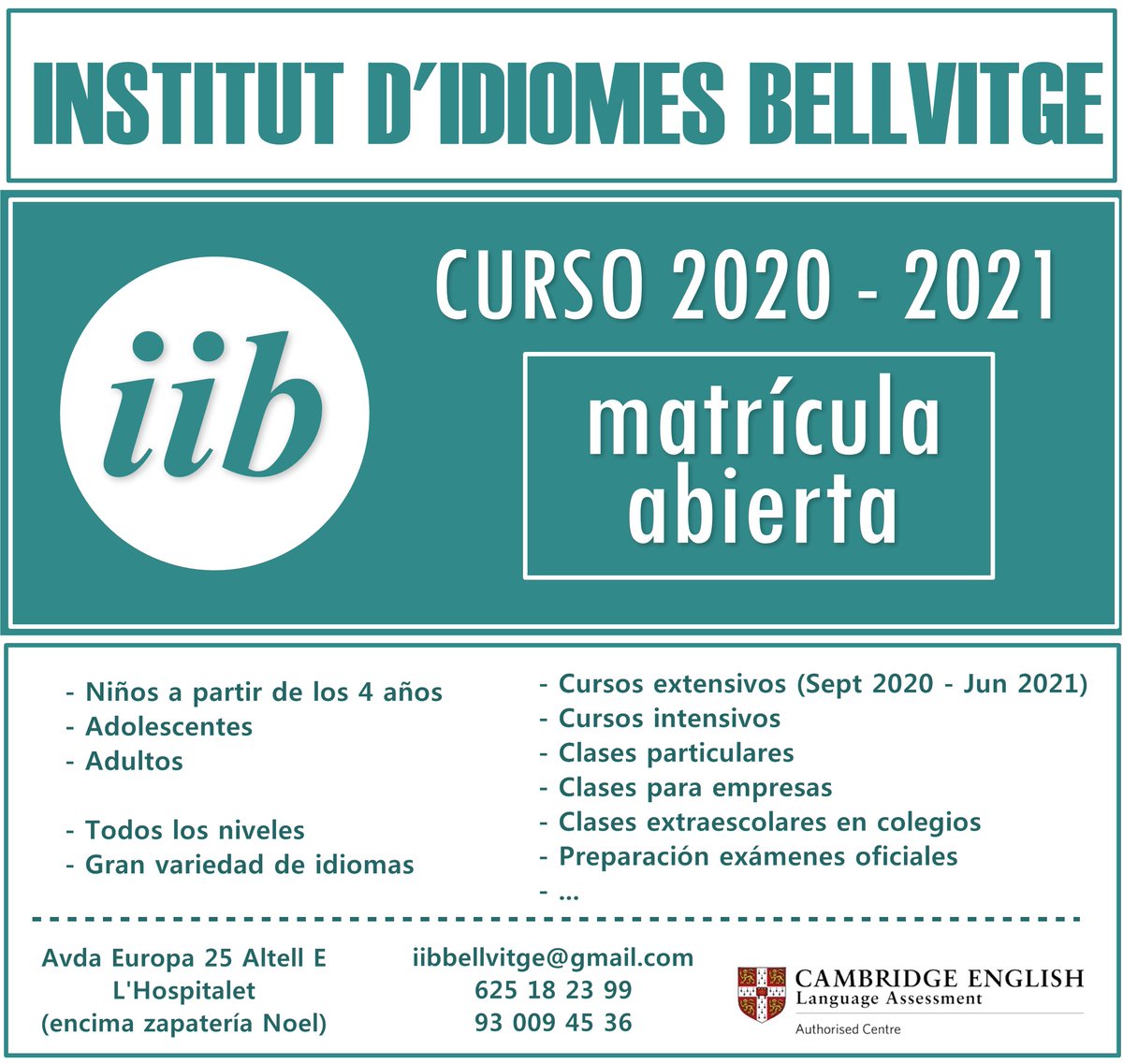iibbellvitge's tweet photo. Inscripciones abiertas para el próximo curso (2020-2021)!!

#iibbellvitge #bellvitge #institut #idiomes #curs20202021 #inscripcionsobertes #lhospitalet #barcelona https://t.co/Y6lKmkyCxS