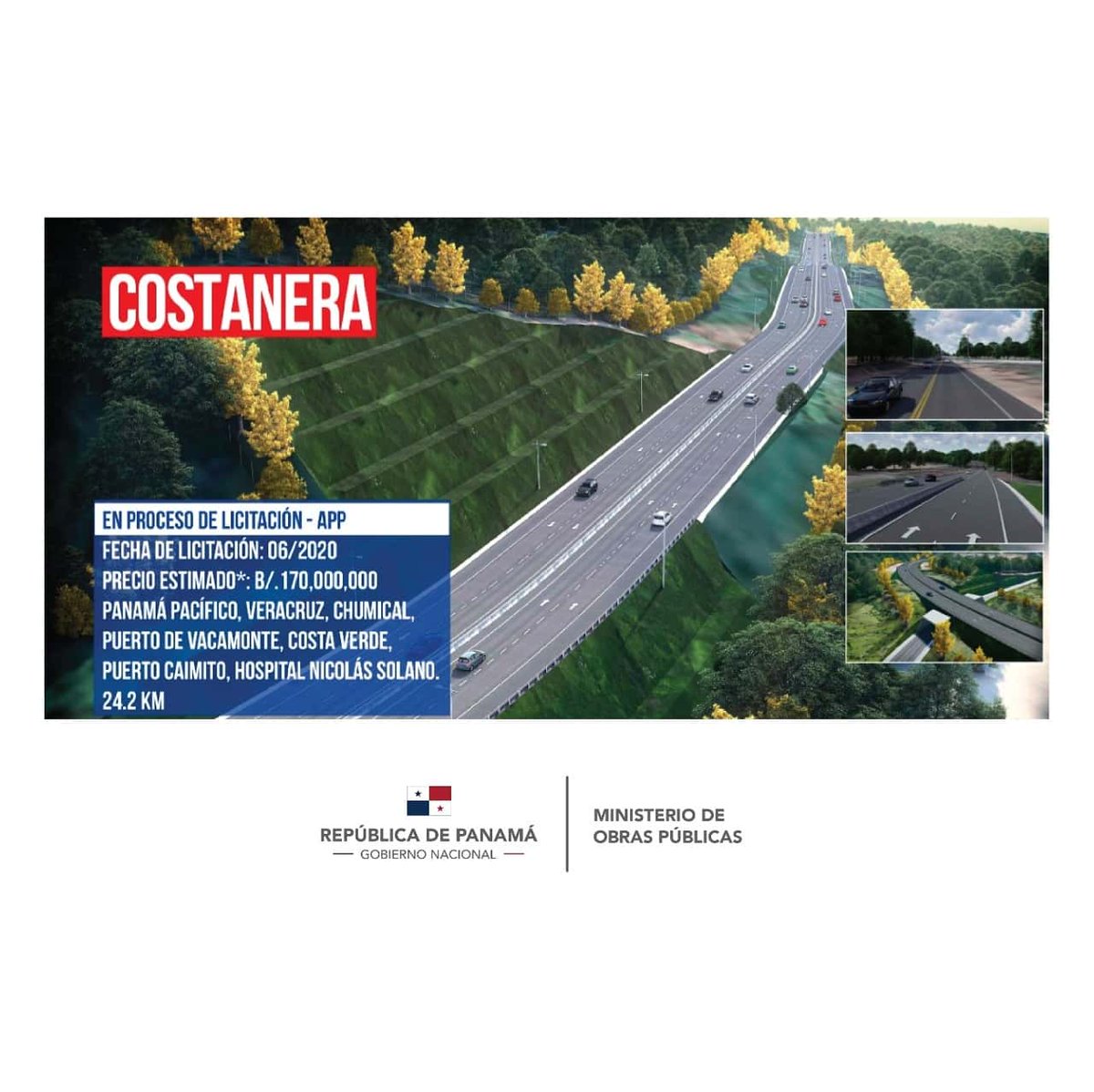 RafaSabonge's tweet photo. ✔La Costanera.
✔Corredor de Las Playas. 
✔Ampliación CPA - Vía hacia el Puerto de Vacamonte.
✔ Ampliación de 8 Carriles, Puente de Las Américas - Arraiján.
✔ Calles del distrito de La Chorrera.
✔Cuarto Puente.
#TrabajandoPorPanamá https://t.co/1j3FbNLmF5